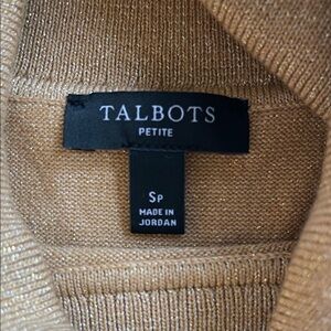 Talbots Petite Shimmering Gold Knit Top